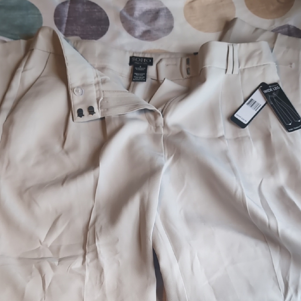 Soho Apparel Cream Wide Leg Jeans